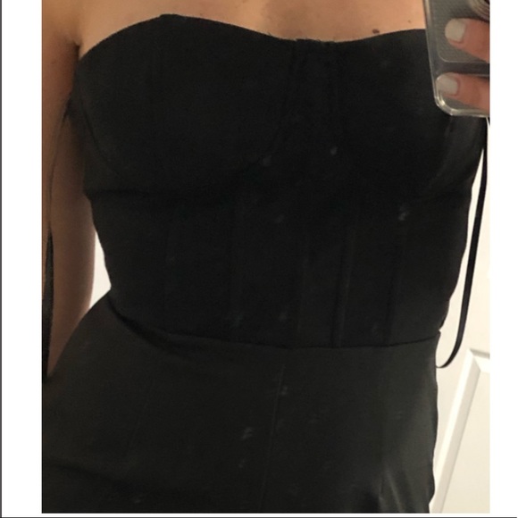 Wide Leg Strapless Romper with Corset top - Picture 3 of 3